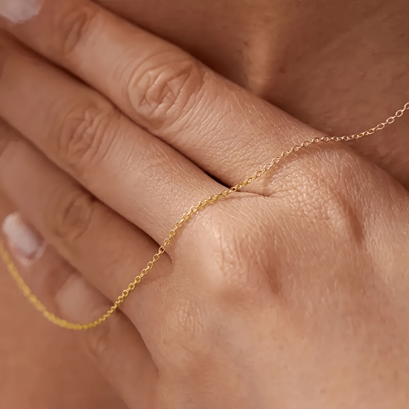 Minimalist O-Shaped Stainless Steel Chain Necklace, Unisex